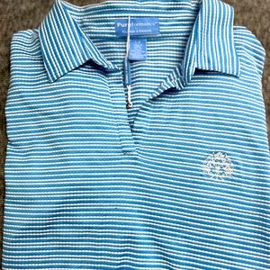 Fairway And Greene Mens Large Pureformance Open Neck Short Sleeve Golf Polo